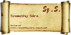 Szemethy Sára névjegykártya